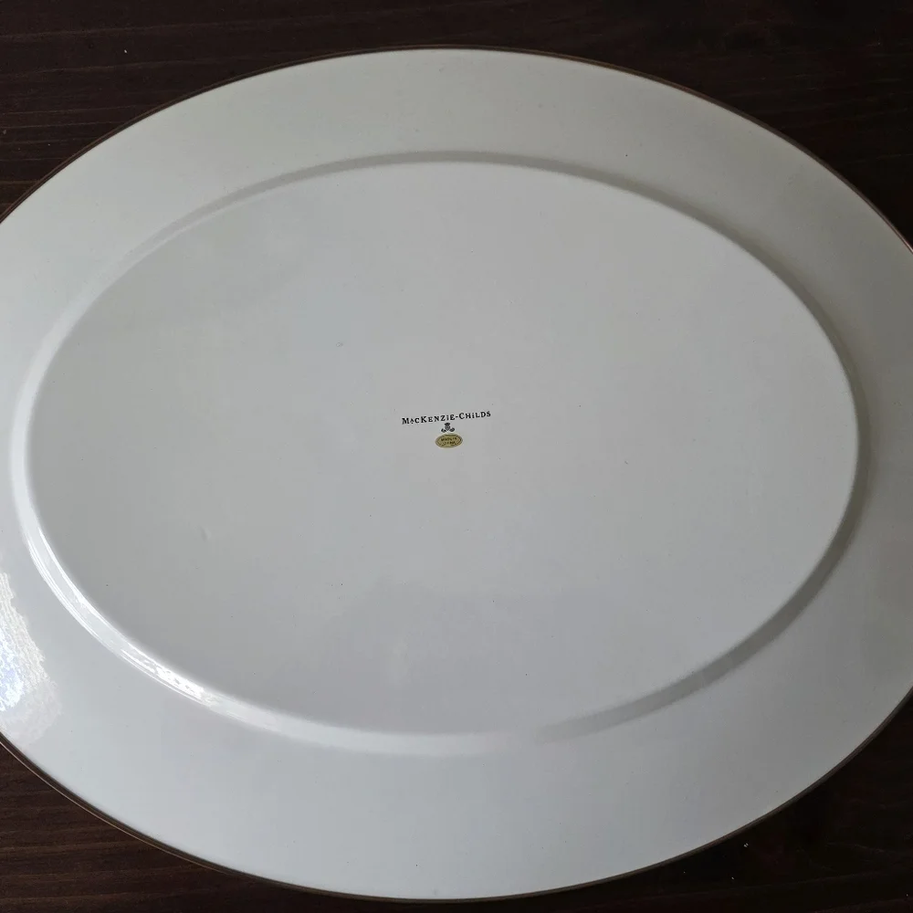 Courtly Check Enamel Oval Platter - Large - Picture 3 of 6